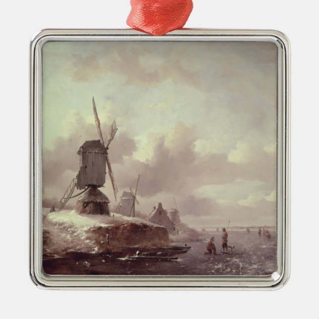 Adorno Metálico Paisaje 3 del invierno (Frente)