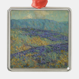 Adorno Metálico Paisaje con flores azules (de Granville Redmond)