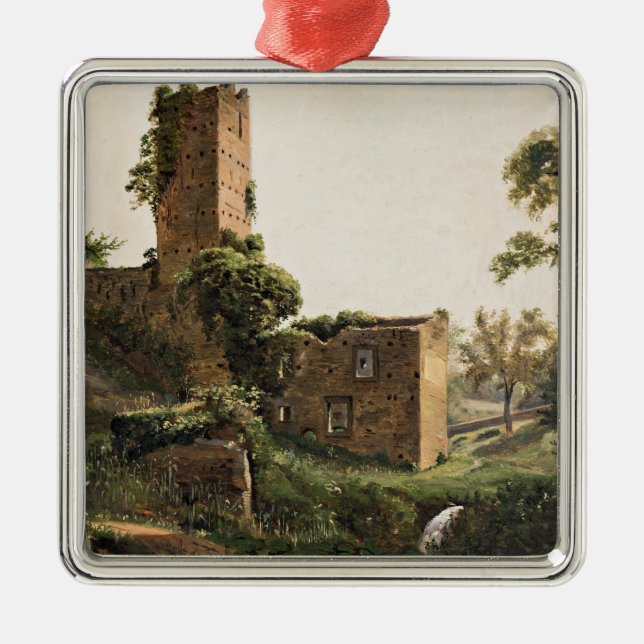 Adorno Metálico Paisaje con ruinas (antiguo edificio en ruinas) (Frente)