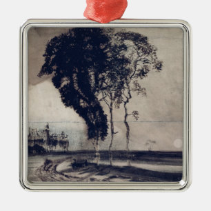Adorno Metálico Paisaje con tres árboles, 1850