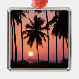 Adorno Metálico Paisaje de la palmera del coco