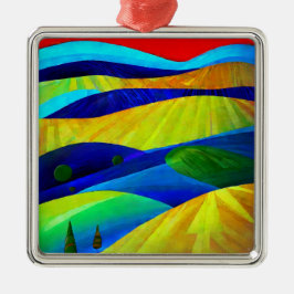 Adorno Metálico Paisaje de las colinas Rainbow Fantasy Hills