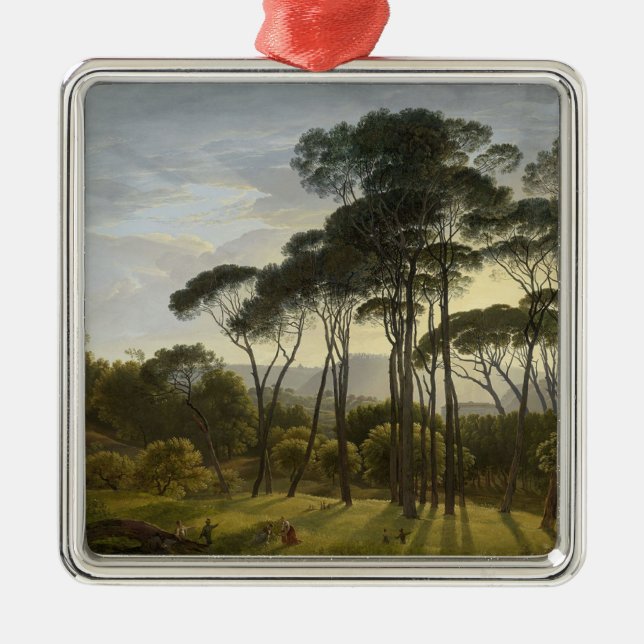 Adorno Metálico Paisaje italiano con pinos paraguas (Voogd) (Frente)