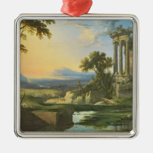 Adorno Metálico Paisaje italiano con ruinas