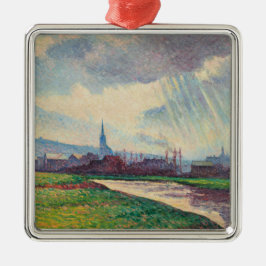 Adorno Metálico Paisaje rural con río (por Maximilien Luce)