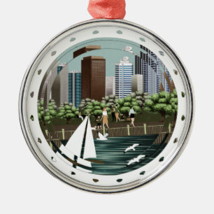 Adorno Metálico Paisaje urbano