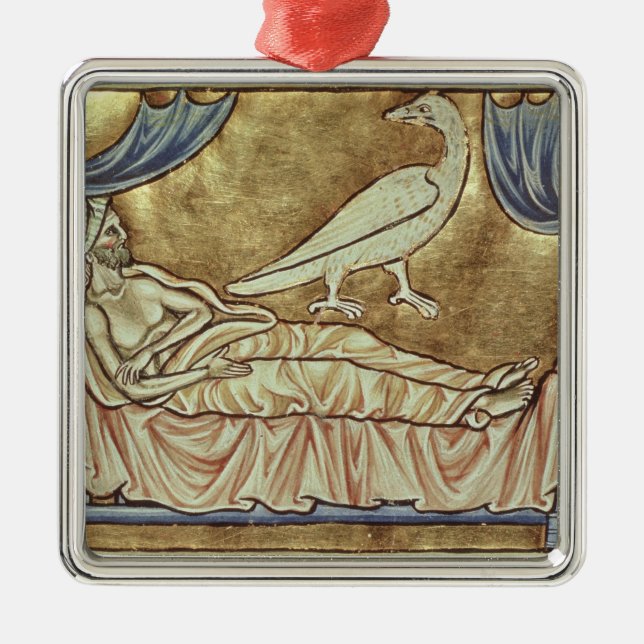 Adorno Metálico Pájaro de Caladrius, reputado prever (Frente)