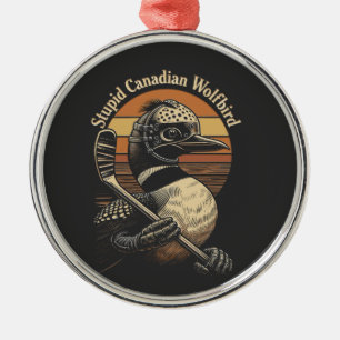 Adorno Metálico Pájaro Lobo Canadiense Estúpido