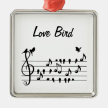 Pájaros de amor cantores en partitura arte en blan