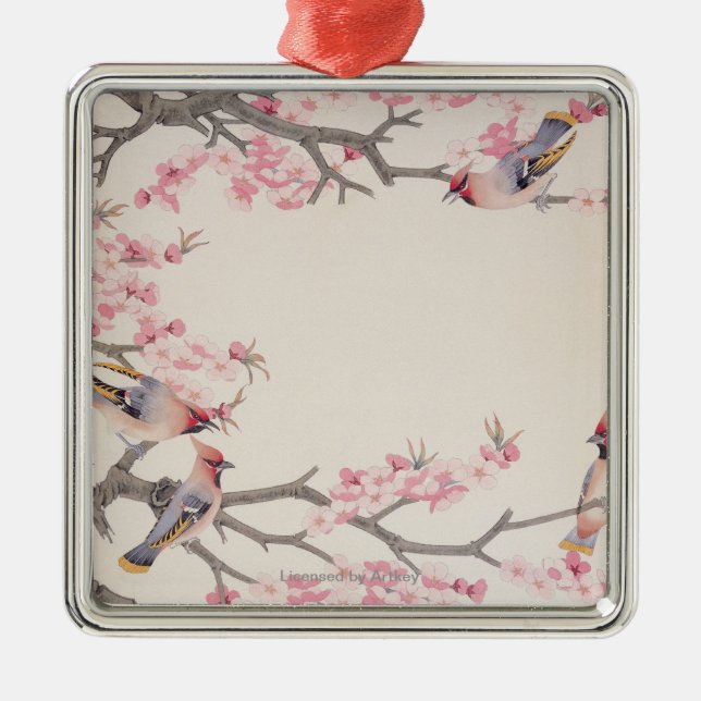 Adorno Metálico Pájaros del canto en primavera (Frente)