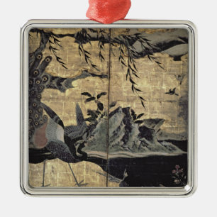 Adorno Metálico Pájaros y flores de las cuatro estaciones