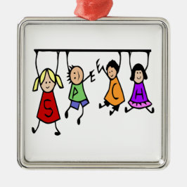 Adorno Metálico Palabra curada de terapia del discurso infantil