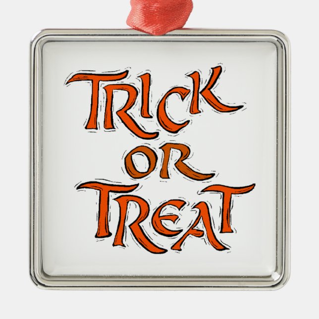 Adorno Metálico Palabras de Halloween Trick o Treat (Frente)