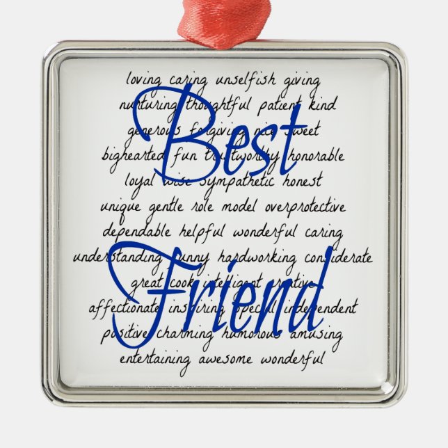 Adorno Metálico Palabras para el mejor amigo masculino (Frente)