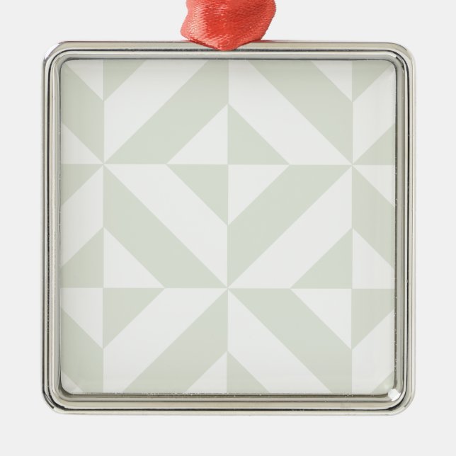 Adorno Metálico Pale Gray Geometric Deco Cube Pattern (Frente)