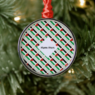 Adorno Metálico Palestina Bandera Palestina Baldosa Negra Personal