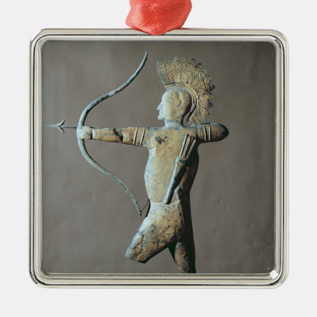 Adorno Metálico Paleta de tiempo bajo la forma de indio americano (Frente)