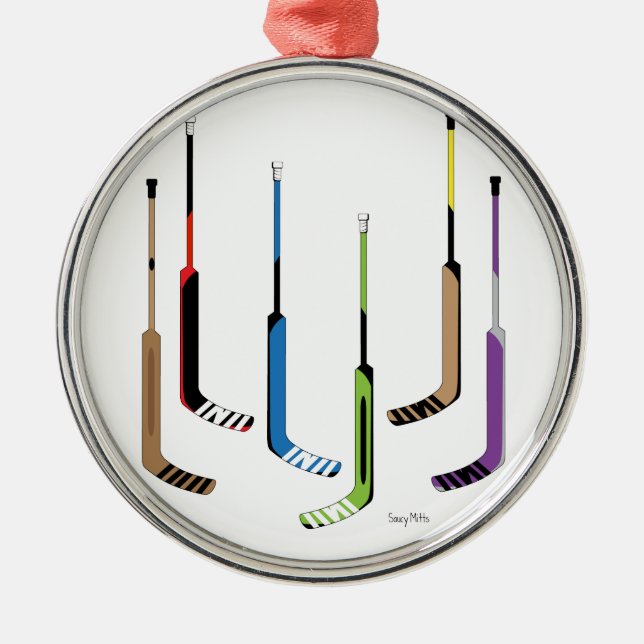 Adorno Metálico Palillos de hockey del portero (Frente)