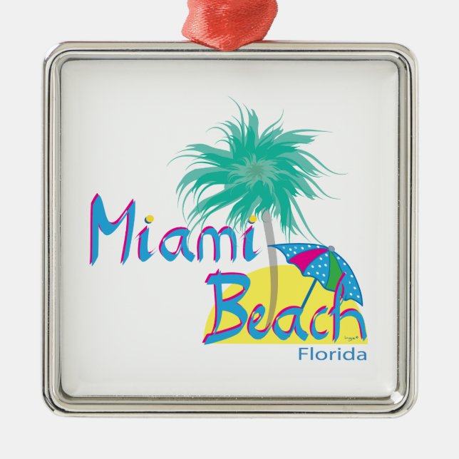Adorno Metálico Palm and sun de Miami Beach (Frente)