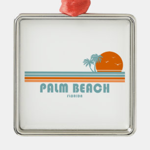 Adorno Metálico Palm Beach Florida Sun Palm Trees