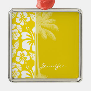 Adorno Metálico Palm tropical hawaiana dorada