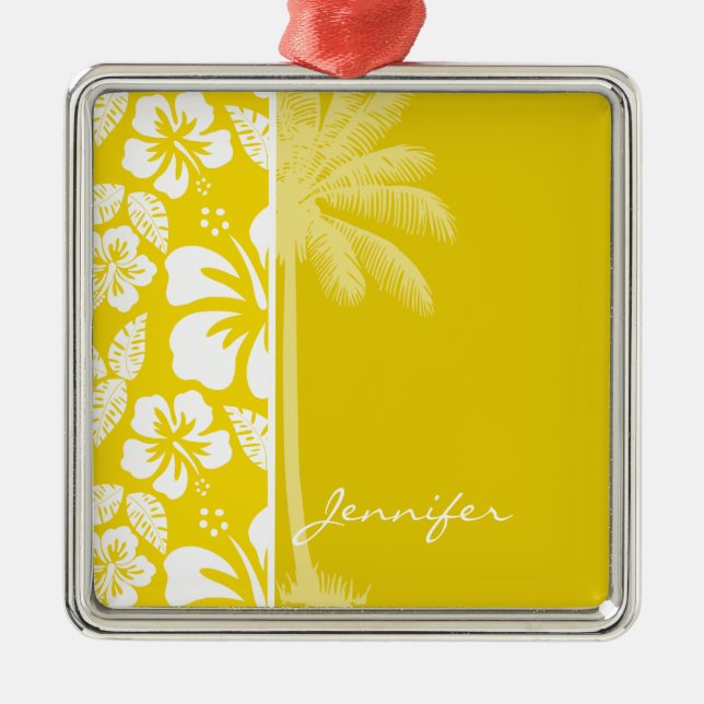 Adorno Metálico Palm tropical hawaiana dorada (Frente)