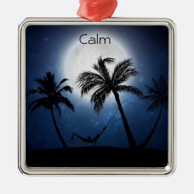 Adorno Metálico Palmeras a la luz de la luna (Frente)