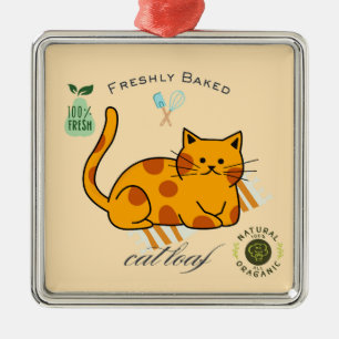 Adorno Metálico Pan de Gato Divertido