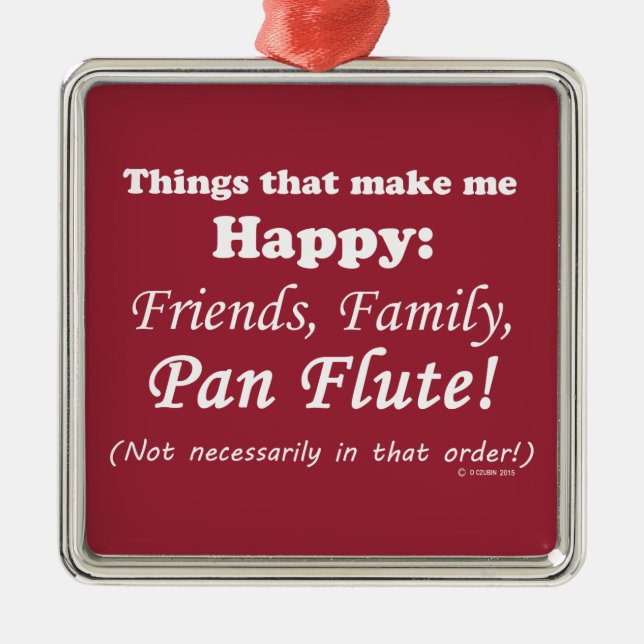 Adorno Metálico Pan Flute me hace feliz (Frente)
