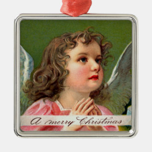 Adorno Metálico Pancarta del Ángel de Oración con Navidades