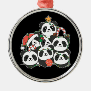 Adorno Metálico Panda Christmas Tree Funny Animal Navidad Cerami