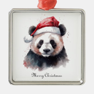 Adorno Metálico Panda de Navidad Holly Jolly, personalizado