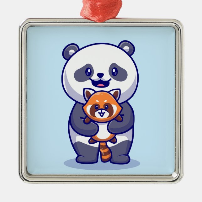 Adorno Metálico Panda y Fox (Frente)