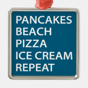 Adorno Metálico Panqueques Playa Pizza Helado Repetir