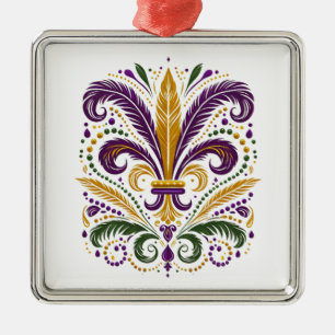 Adorno Metálico Pañuelos de lis amarillo, violeta verde