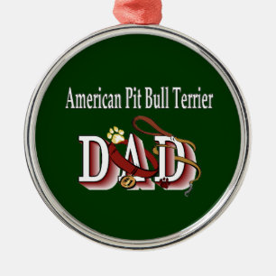 Adorno Metálico Papá americano del perro de Terrier de pitbull