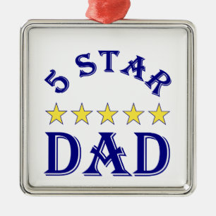 Adorno Metálico Papá Cinco Estrellas