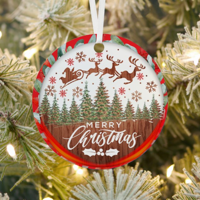 Adorno Metálico Papá Navidad Sleigh Feliz Navidad (in situ)