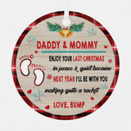 Adorno Metálico Papá y mamá disfrutan tus últimos Navidades