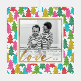 Adorno Metálico Papel colorido foto de árboles de Navidad niños