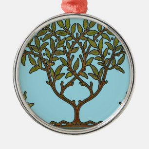 Adorno Metálico Papel de fondo floral de William Morris Tree Friez