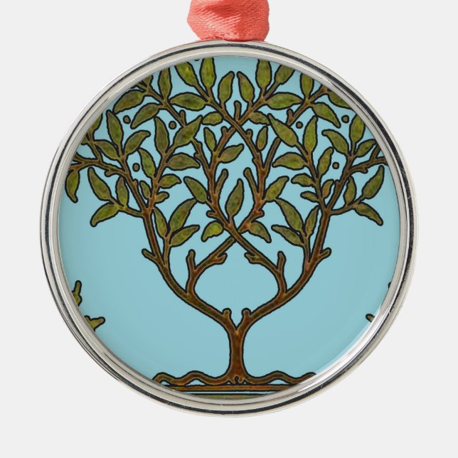 Adorno Metálico Papel de fondo floral de William Morris Tree Friez (Frente)