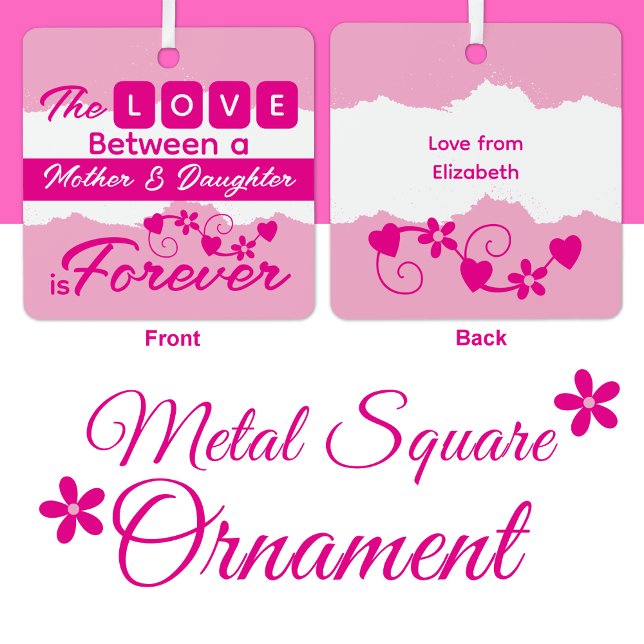Adorno Metálico Para mamá madre y hija rosa para siempre (Subido por el creador)