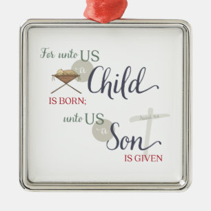 Adorno Metálico Para Unto nosotros un niño nace