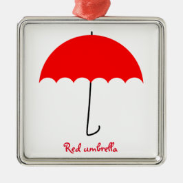 Adorno Metálico Paraguas rojo