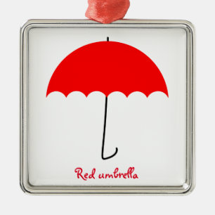 Adorno Metálico Paraguas rojo