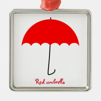 Adorno Metálico Paraguas rojo