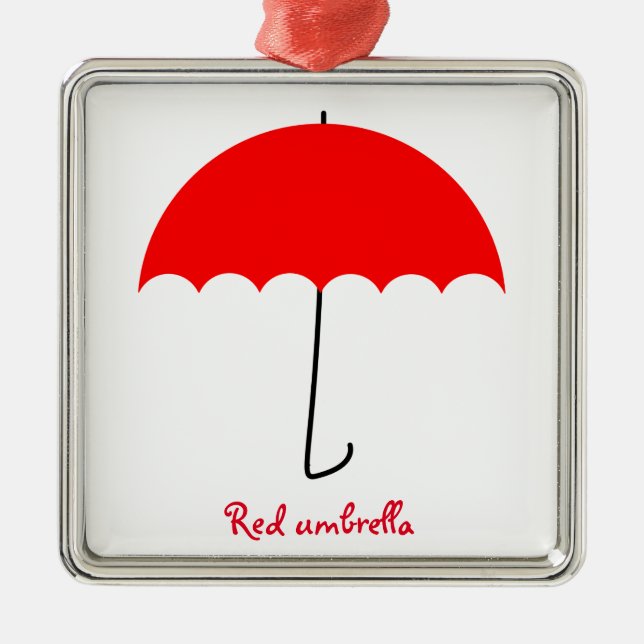 Adorno Metálico Paraguas rojo (Frente)