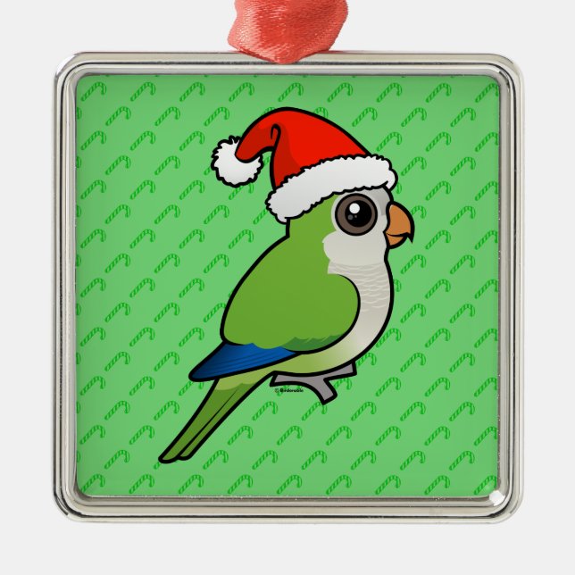 Adorno Metálico Parakeet del monje del navidad (Frente)