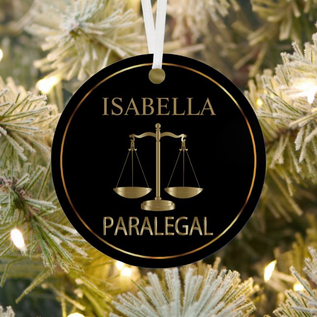 Adorno Metálico Paralegal - Negro y Oro (in situ)